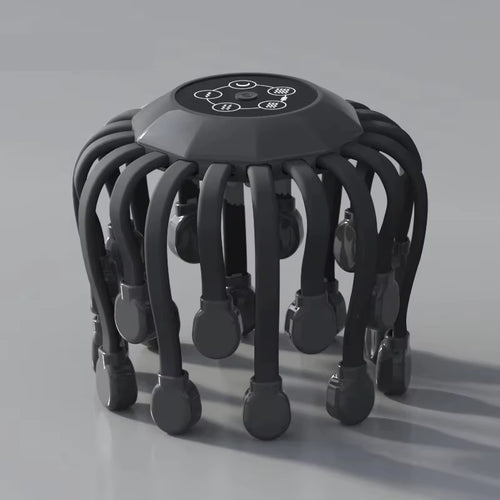20Massage Heads Orange Scalp Head Massager Red Light Vibrator Octopus Scratcher for Relaxation Stress